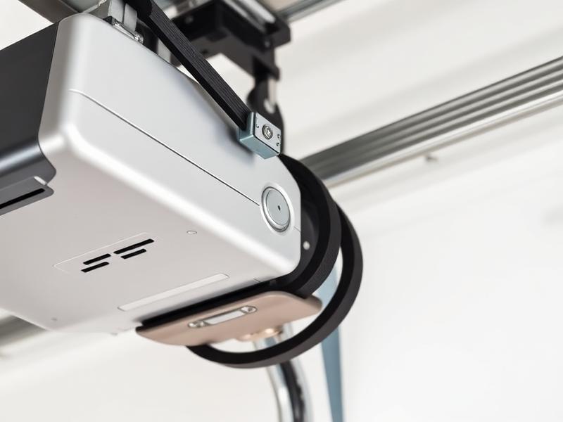 Garage door opener mechanism close-up for troubleshooting guide