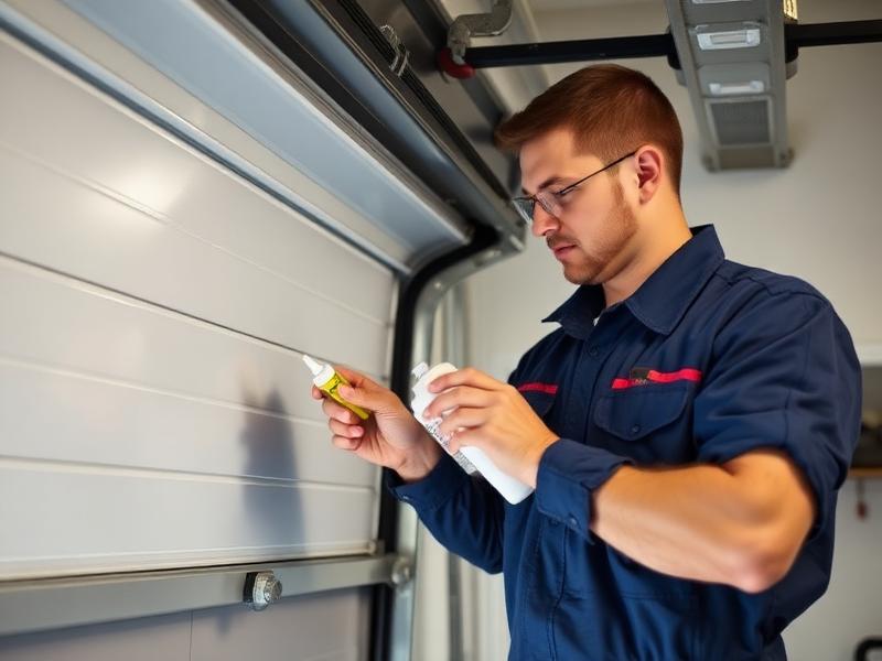 Garage door maintenance service with lubrication and inspection
